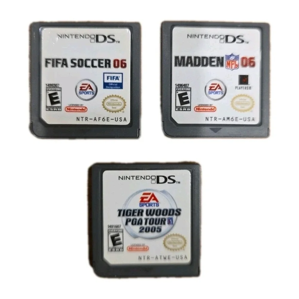 3 Pack‎ Sports Nintendo DS Authentic Cartridges- Football, Soccer & Golf
